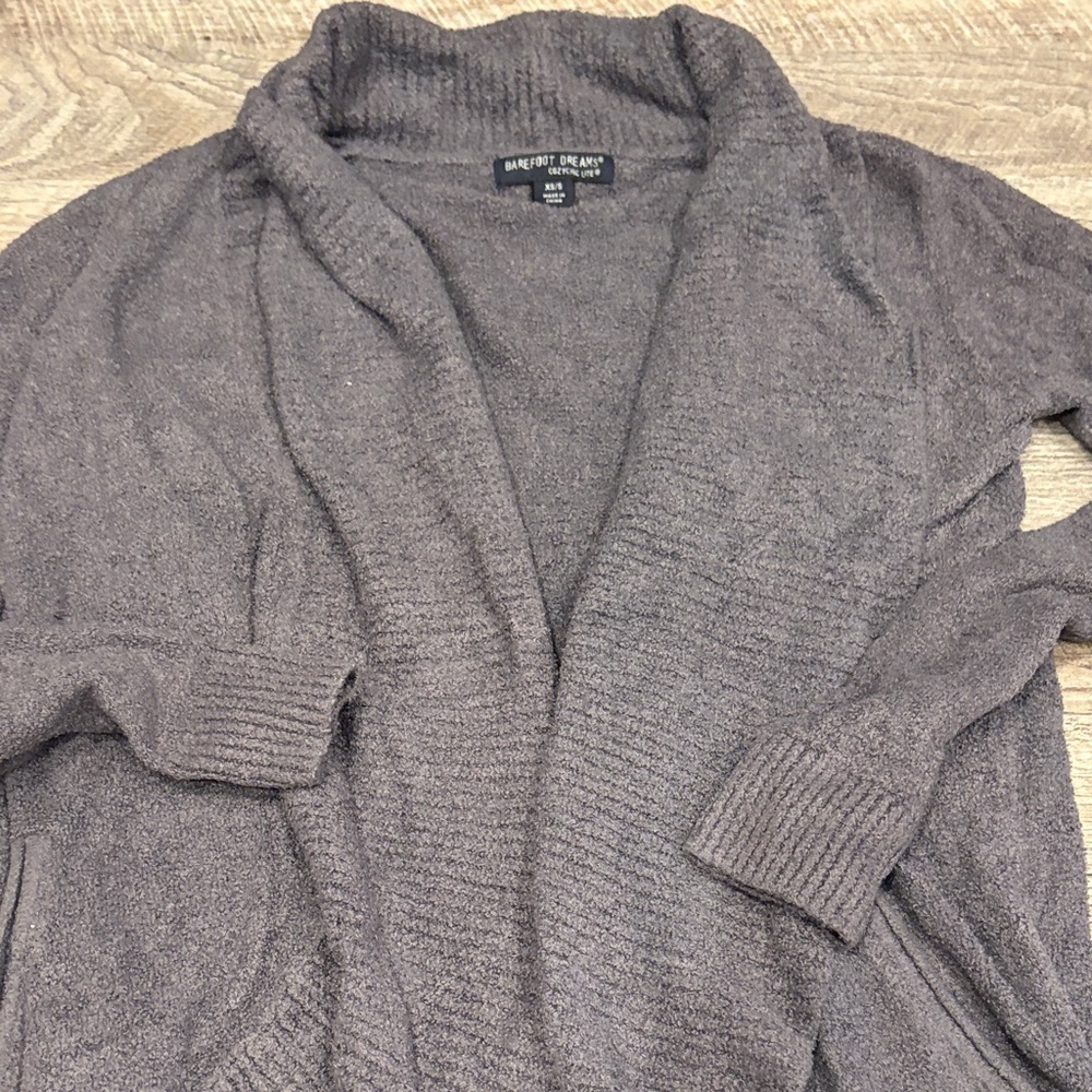 Barefoot Dreams Charcoal Shawl Collar Cardigan